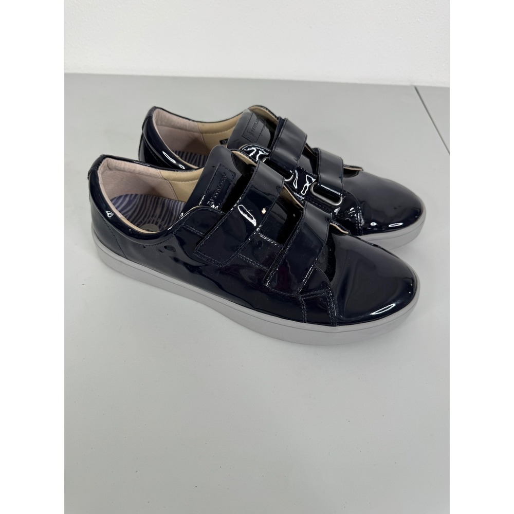 Revitalign Navy Blue Patent Leather Double Strap Orthotic Sneakers Womens 11B